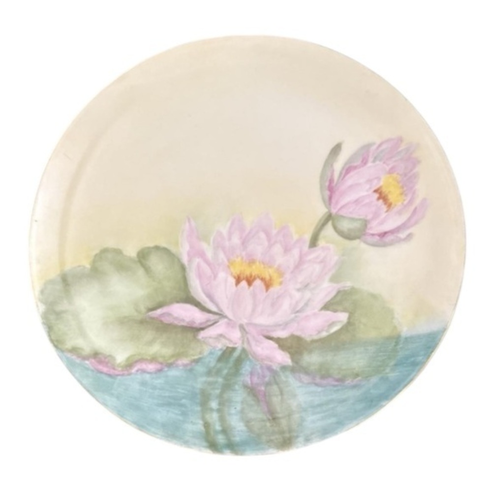 Haviland Hand-Painted Ceramic Water Lily Decorative Plate